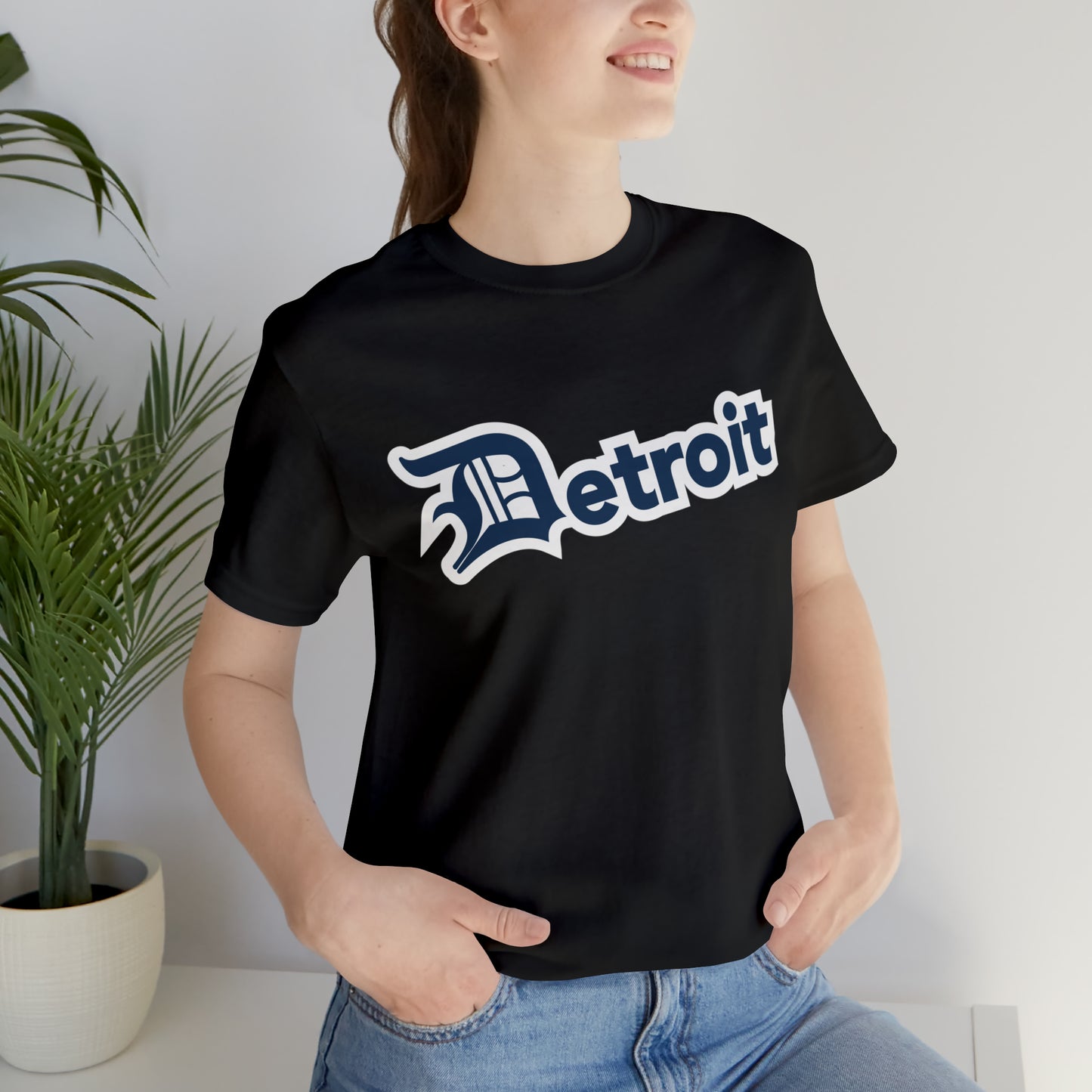 'Detroit' T-Shirt (Navy w/ Old English 'D') | Unisex Standard