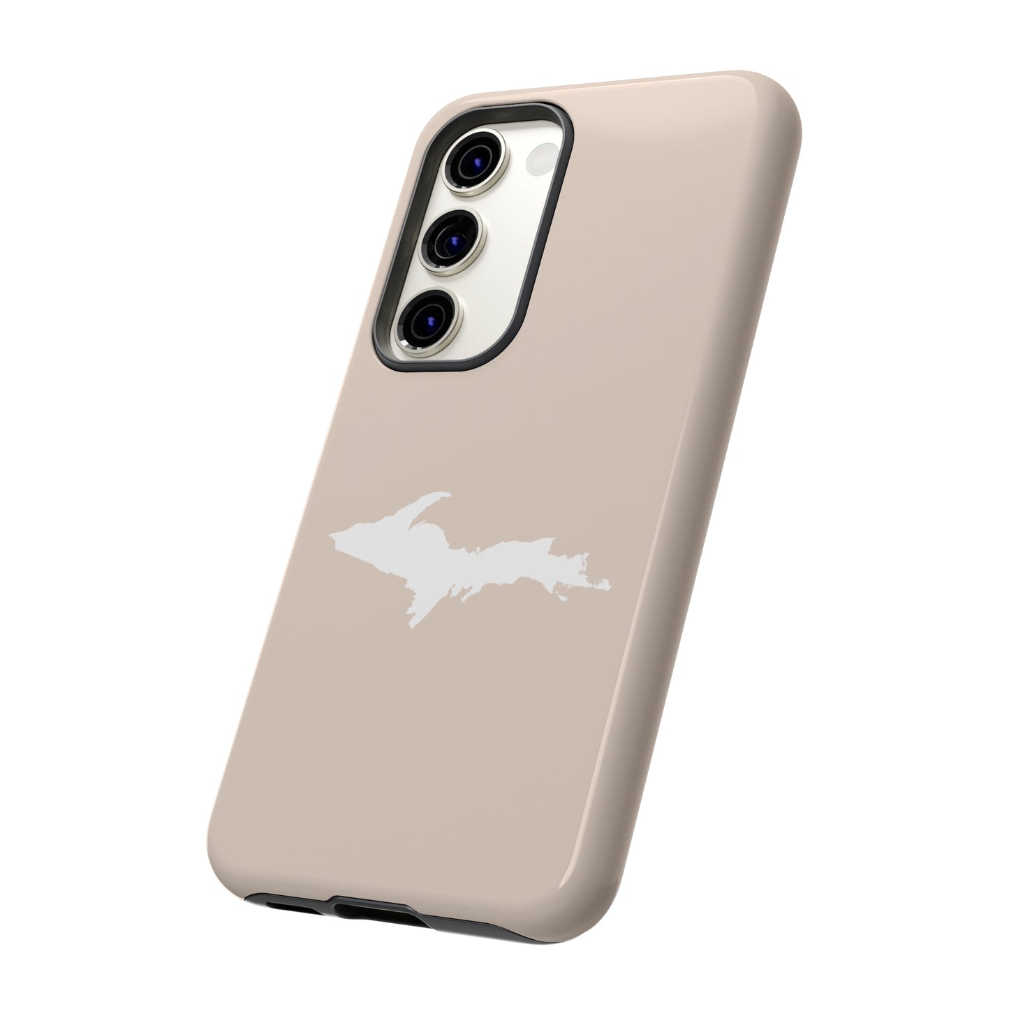 Michigan Upper Peninsula Tough Phone Case (White Pine Color w/ UP Outline) | Samsung & Pixel Android