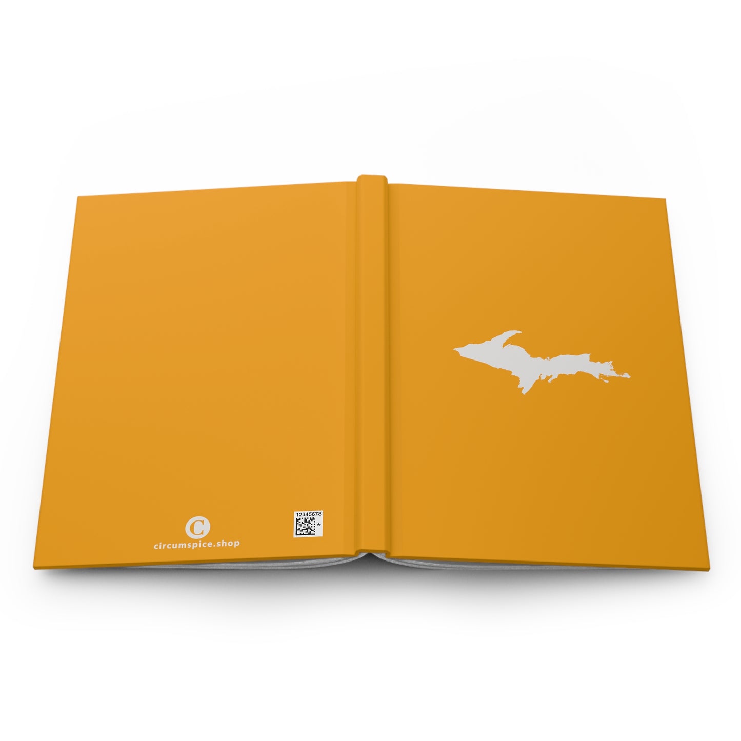 Michigan Upper Peninsula Hardcover Journal (Birch Leaf Orange w/ UP Outline) | Ruled - 150pgs