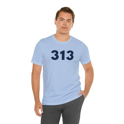 Detroit '313' T-Shirt (Geometric Sans Font) | Unisex Standard Fit