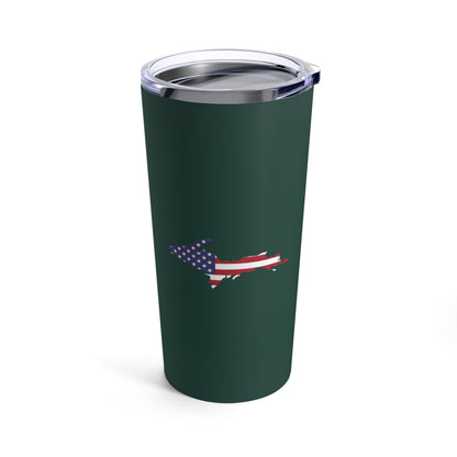 Michigan Upper Peninsula Tumbler (w/ UP USA Flag) | Laconic Green - 20oz