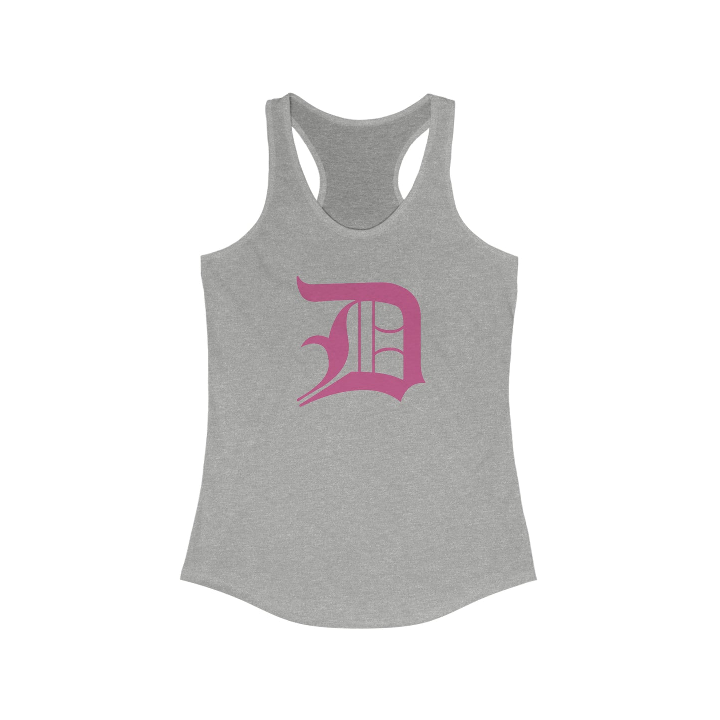 Detroit 'Old English D' Tank Top (Apple Blossom Pink) | Women's Racerback