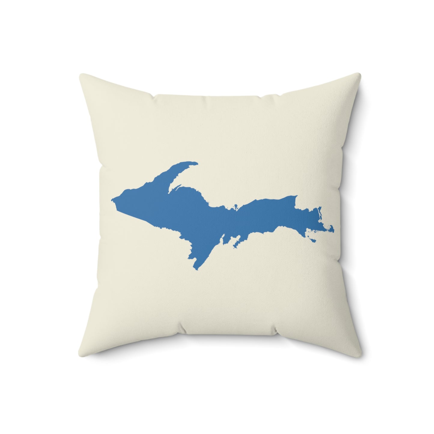 Michigan Upper Peninsula Accent Pillow (w/ UP Outline) | Ivory White