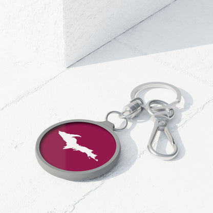 Michigan Upper Peninsula Keyring (w/ UP Outline) | Ruby Red