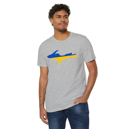 Michigan Upper Peninsula T-Shirt (w/ UP Ukraine Flag) | Unisex Recycled Organic