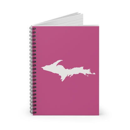 Michigan Upper Peninsula Spiral Notebook (w/ UP Outline) | Apple Blossom Pink