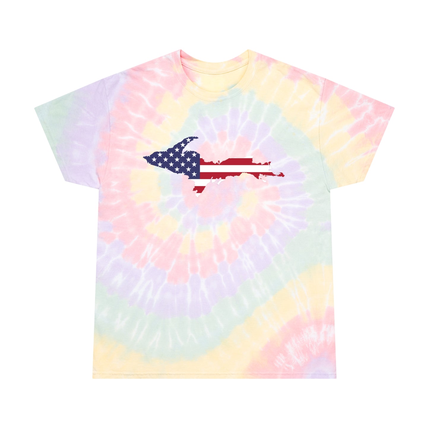 Michigan Upper Peninsula Tie-Dye T-Shirt (w/ UP USA Flag) | Unisex Spiral