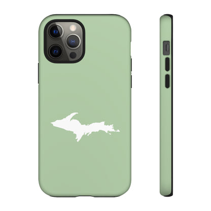 Michigan Upper Peninsula Tough Phone Case (Green Tea Color w/ UP Outline) | Apple iPhone