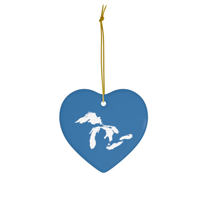 Great Lakes Christmas Ornament (Superior Blue) | Ceramic - 4 Shapes