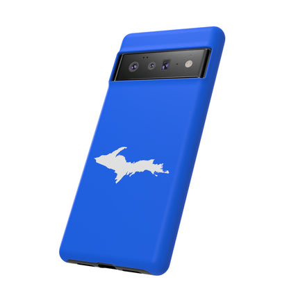 Michigan Upper Peninsula Tough Phone Case (Motor Town Blue w/ UP Outline) | Samsung & Pixel Android