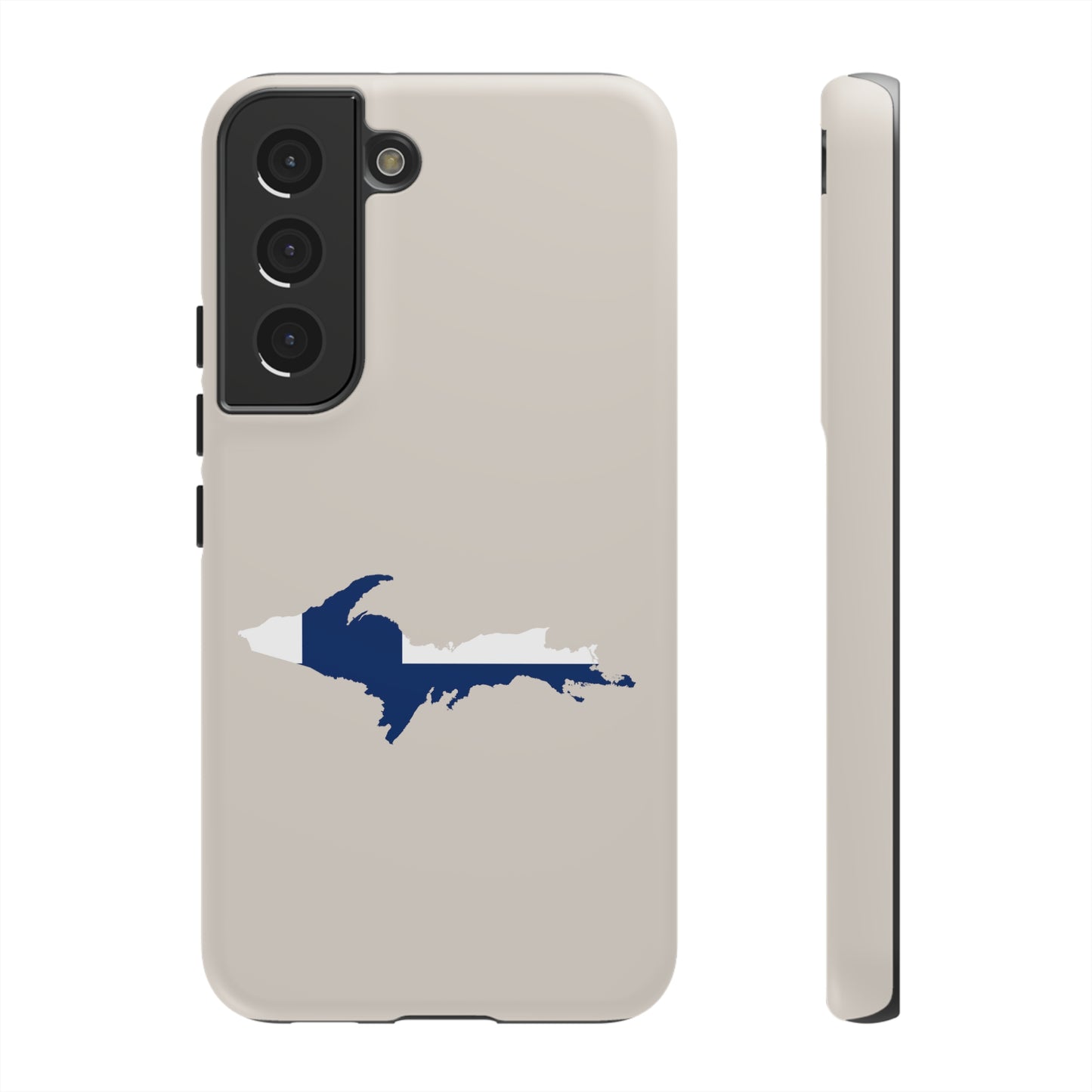 Michigan Upper Peninsula Tough Phone Case (w/ UP Finland Flag Outline) | Samsung & Pixel Android