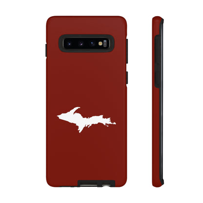 Michigan Upper Peninsula Tough Phone Case (Traverse Cherry Red w/ UP Outline) | Samsung & Pixel Android