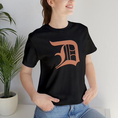 Detroit 'Old English D' T-Shirt (Copper Color) | Unisex Standard