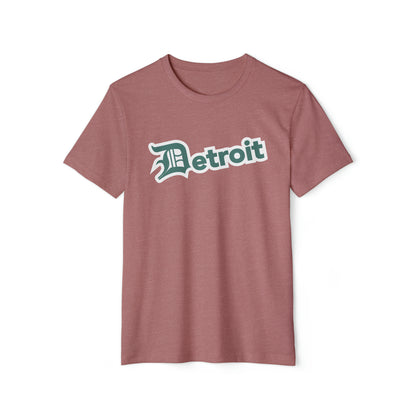 'Detroit' T-Shirt (Copper Green Old English 'D') | Unisex Recycled Organic