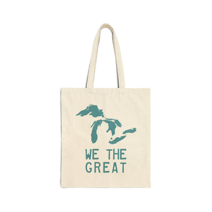 Great Lakes 'We The Great' Light Tote Bag | Huron Blue