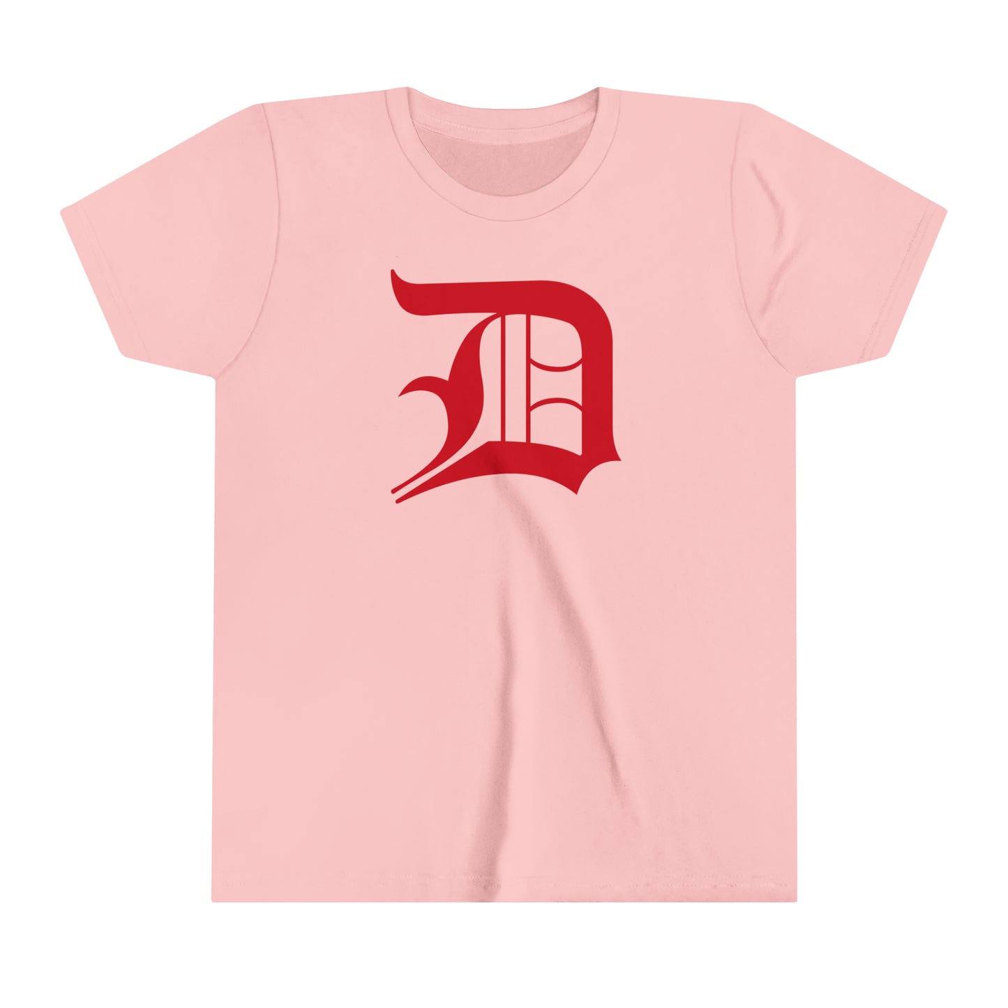 Detroit 'Old English D' T-Shirt (Aliform Red) | Youth Short Sleeve