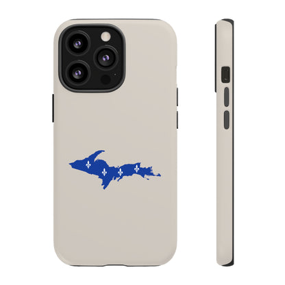 Michigan Upper Peninsula Tough Phone Case (Canvas Color w/ UP Quebec Flag Outline) | Apple iPhone