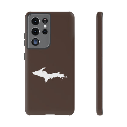 Michigan Upper Peninsula Tough Phone Case (Hickory Color w/ UP Outline) | Samsung & Pixel Android