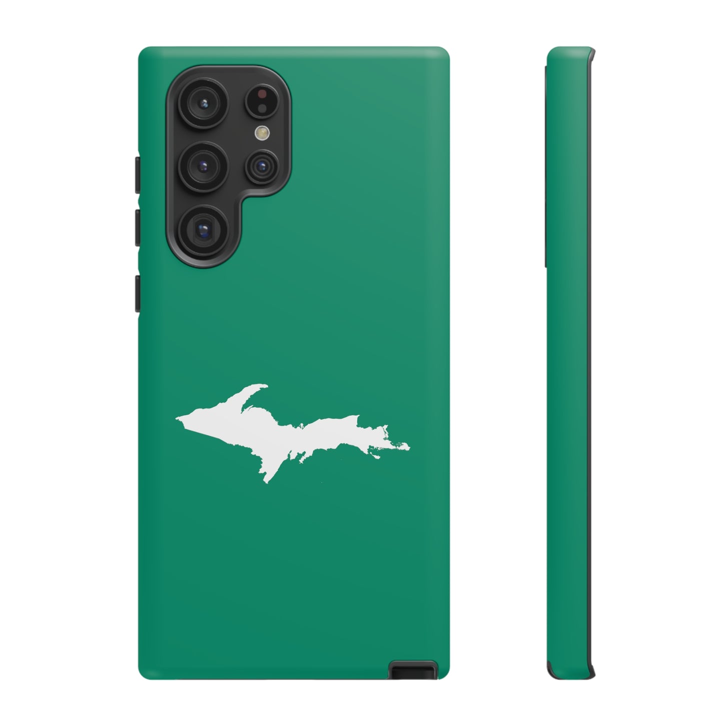 Michigan Upper Peninsula Tough Phone Case (Emerald Green w/ UP Outline) | Samsung & Pixel Android