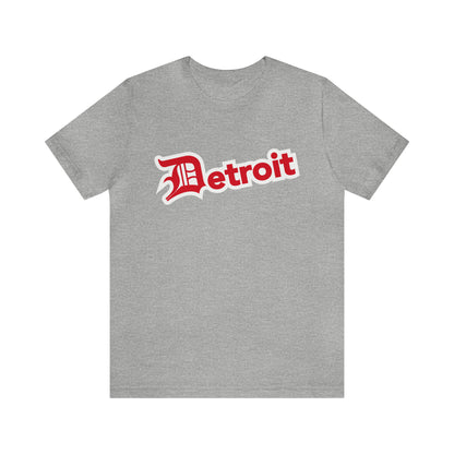 'Detroit' T-Shirt (Aliform Red w/ Old English 'D') | Unisex Standard