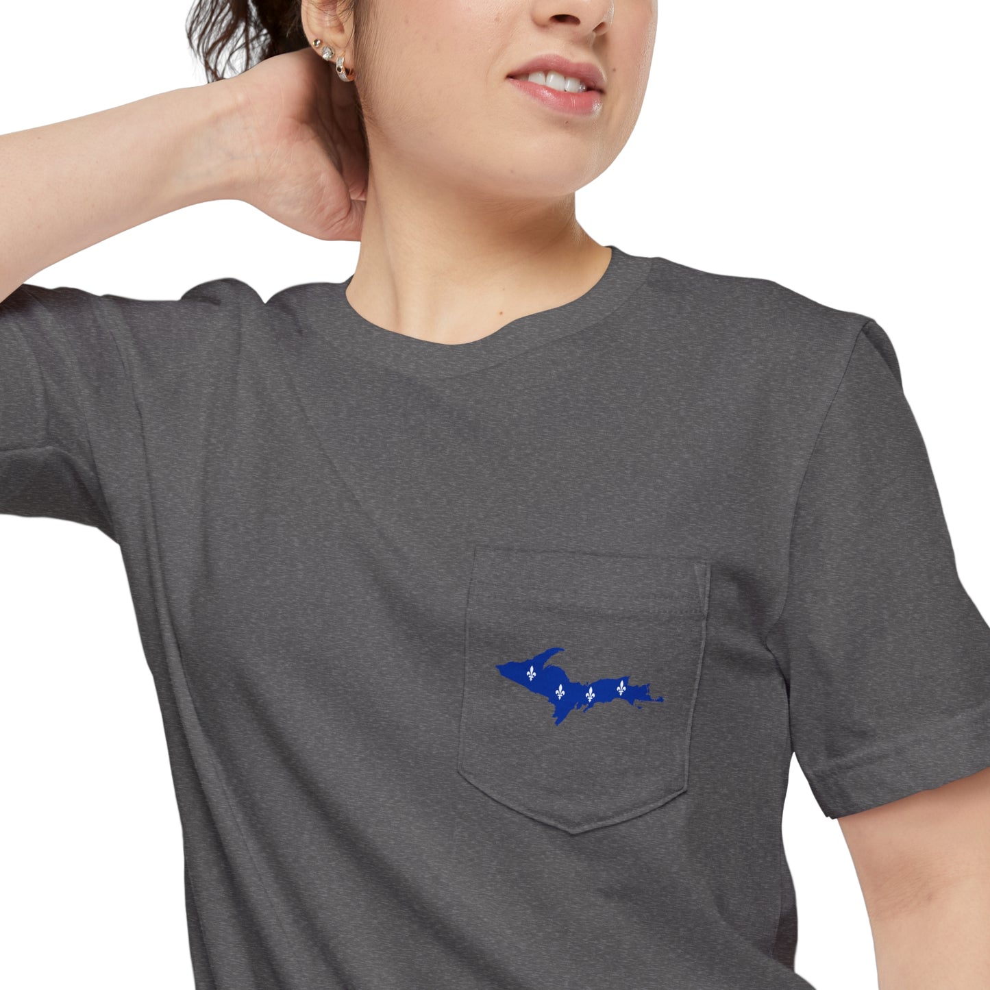 Michigan Upper Peninsula Pocket T-Shirt (w/ UP Quebec Flag) | Unisex Standard