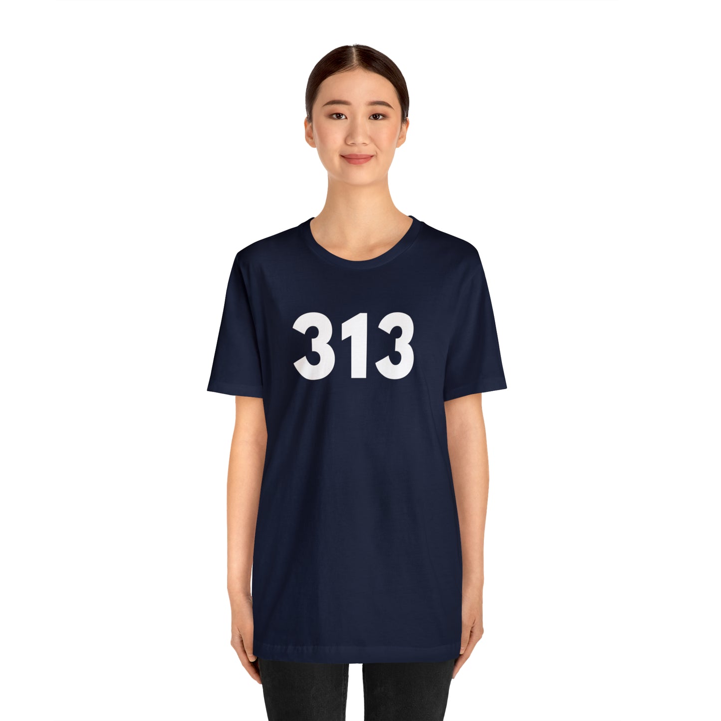 Detroit '313' T-Shirt (Geometric Sans Font) | Unisex Standard Fit