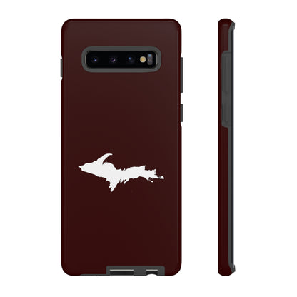 Michigan Upper Peninsula Tough Phone Case (Cherrywood Color w/ UP Outline) | Samsung & Pixel Android