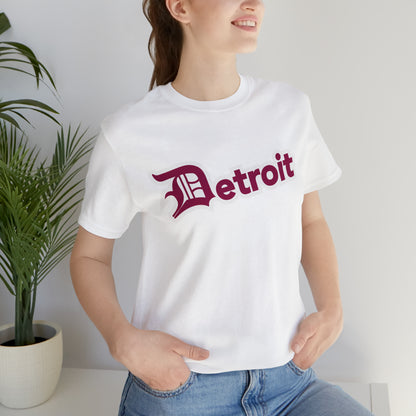 'Detroit' T-Shirt (Ruby Red w/ Old English 'D') | Unisex Standard