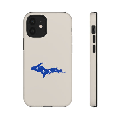 Michigan Upper Peninsula Tough Phone Case (Canvas Color w/ UP Quebec Flag Outline) | Apple iPhone