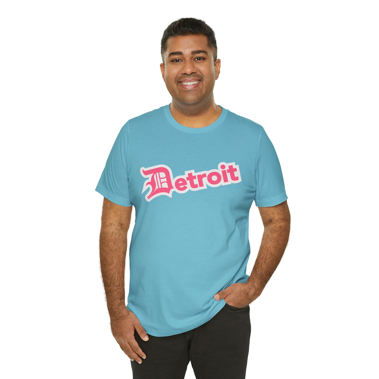 'Detroit' T-Shirt (Rhodochrosite Pink w/ Old English 'D') | Unisex Standard