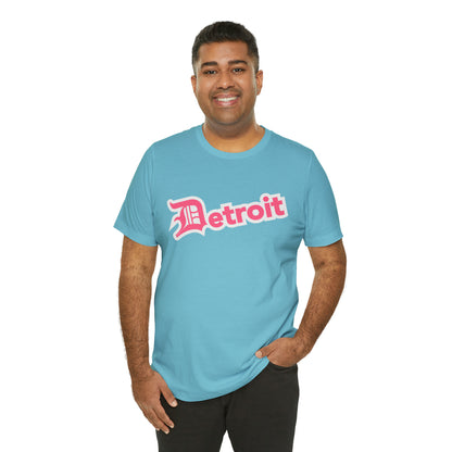 'Detroit' T-Shirt (Rhodochrosite Pink w/ Old English 'D') | Unisex Standard