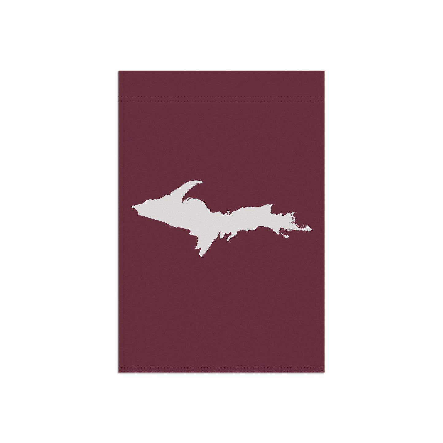 Michigan Upper Peninsula Home & Garden Flag (w/ UP Outline) | Old Mission Burgundy