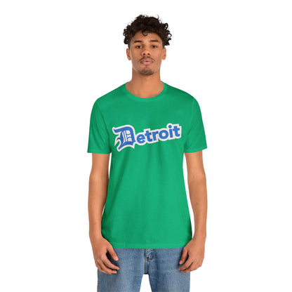 'Detroit' T-Shirt (Azure w/ Old English 'D') | Unisex Standard