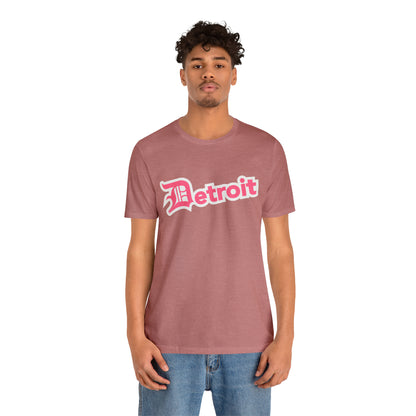 'Detroit' T-Shirt (Rhodochrosite Pink w/ Old English 'D') | Unisex Standard