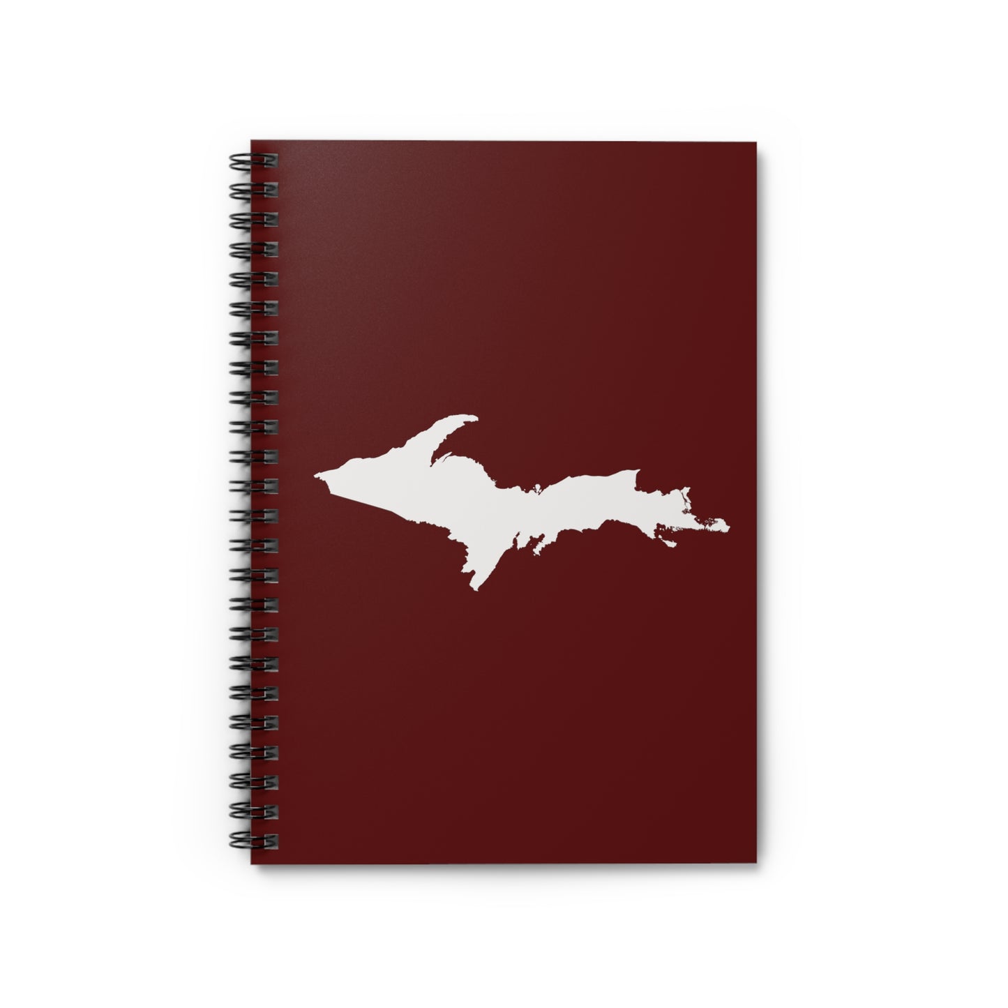 Michigan Upper Peninsula Spiral Notebook (w/ UP Outline) | Cherrywood Color