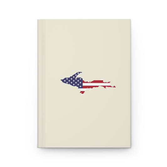 Michigan Upper Peninsula Hardcover Journal (w/ UP USA Flag) | Ruled - Ivory White