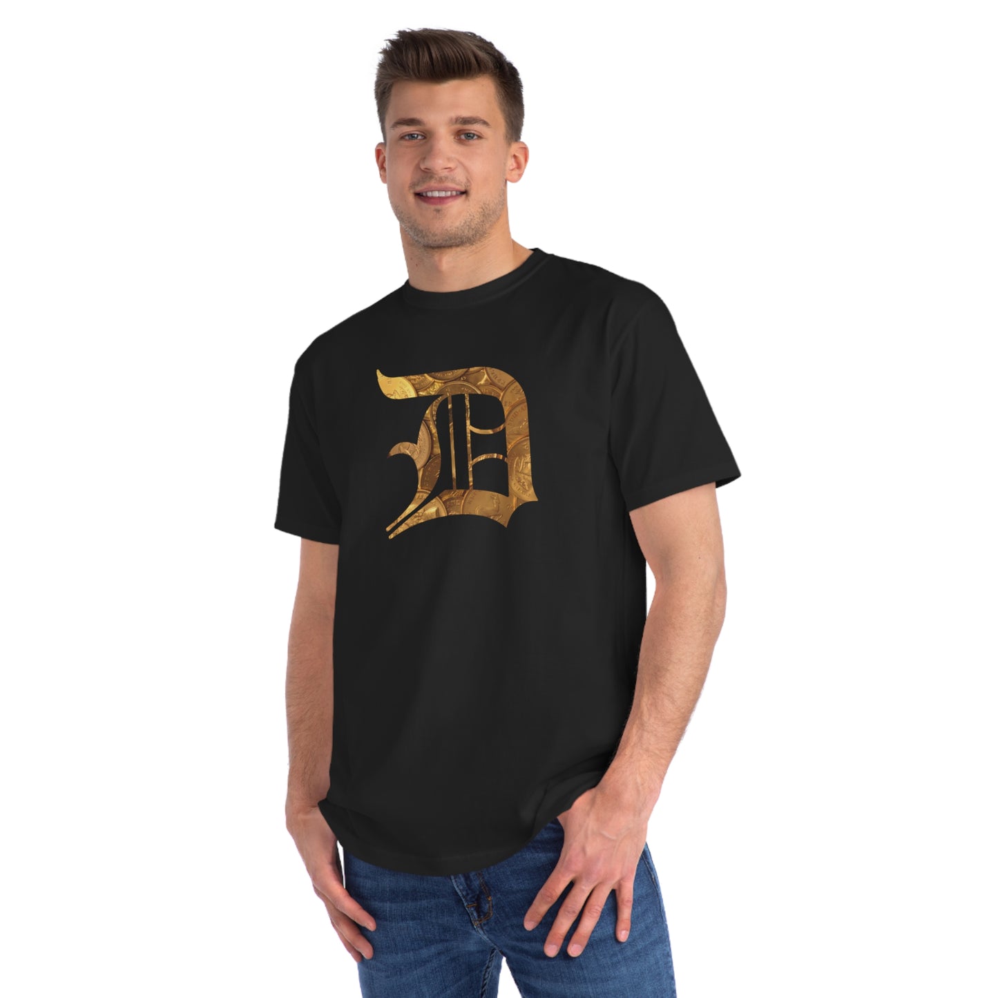 Detroit 'Old English D' T-Shirt (Gold Bullion Edition) | Unisex Organic