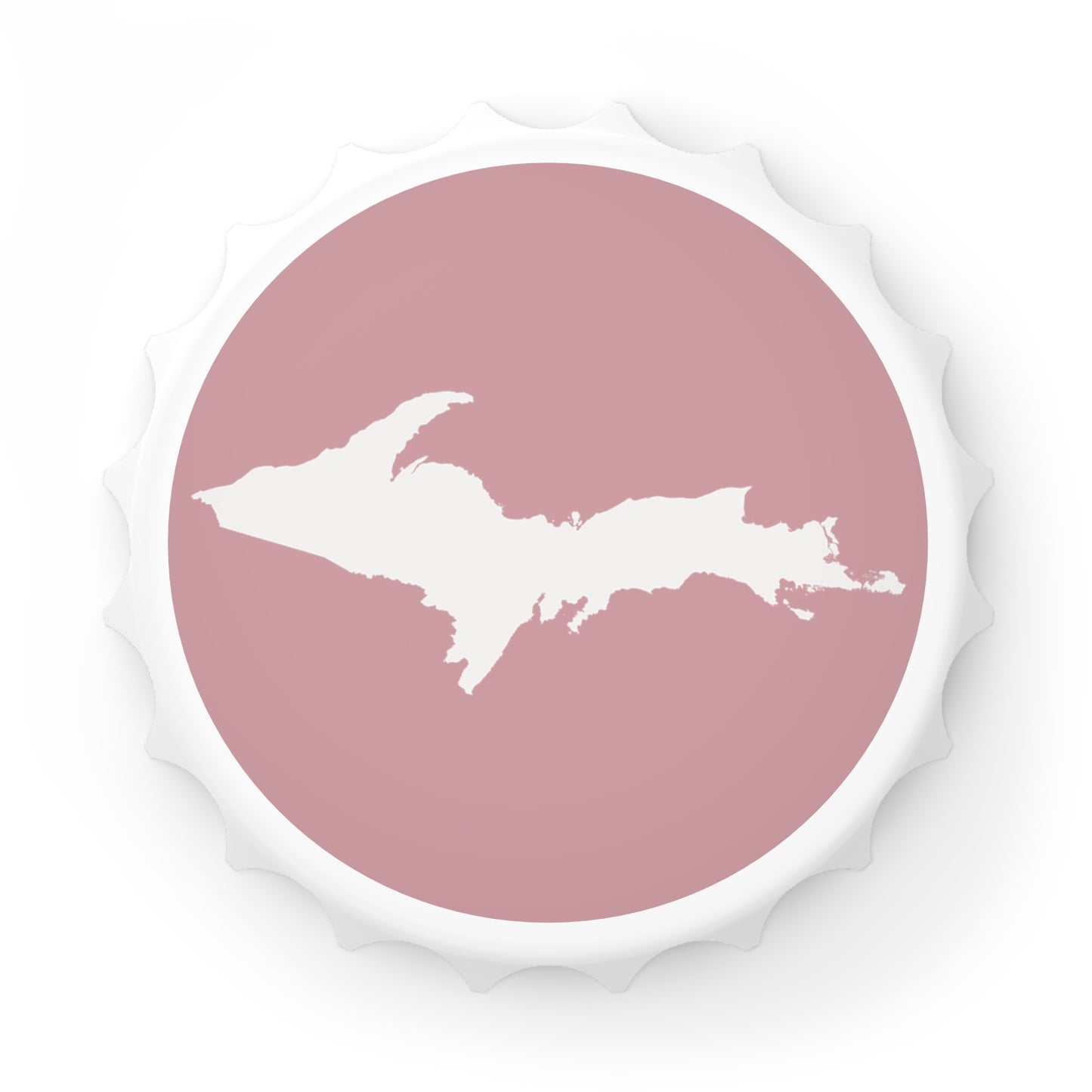 Michigan Upper Peninsula Bottle Opener (w/ UP Outline) | Cherry Blossom Pink