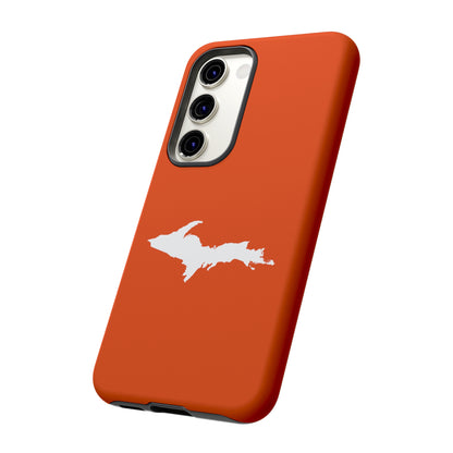 Michigan Upper Peninsula Tough Phone Case (Maple Leaf Orange w/ UP Outline) | Samsung & Pixel Android