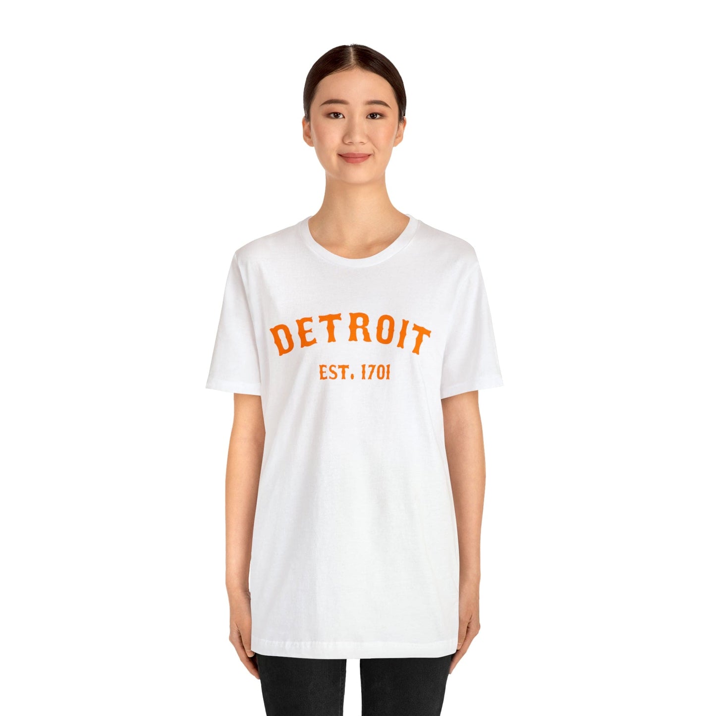 Detroit EST. 1701' T-Shirt (Orange Ballpark Font) | Unisex Standard