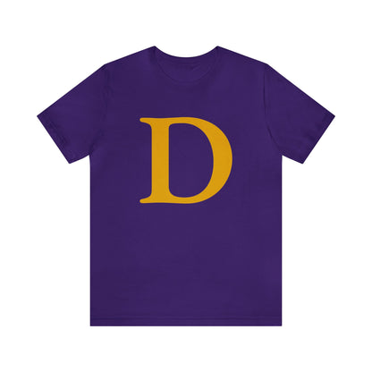 Detroit 'Old French D' T-Shirt (Gold Full Body Outline) | Unisex Standard Fit