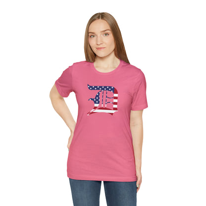 Detroit 'Old English D' T-Shirt (Patriotic Edition) | Unisex Standard