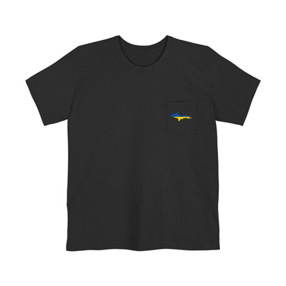 Michigan Upper Peninsula Pocket T-Shirt (w/ UP Ukraine Flag) | Unisex Standard