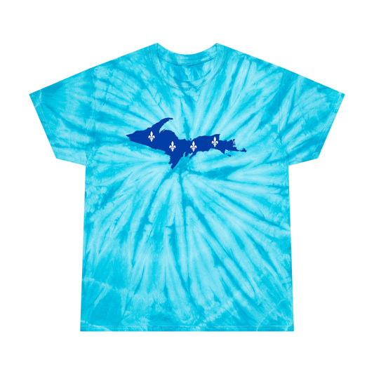 Michigan Upper Peninsula Tie-Dye T-Shirt (w/ UP Quebec Flag) | Unisex Cyclone