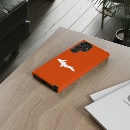 Michigan Upper Peninsula Tough Phone Case (Maple Leaf Orange w/ UP Outline) | Samsung & Pixel Android