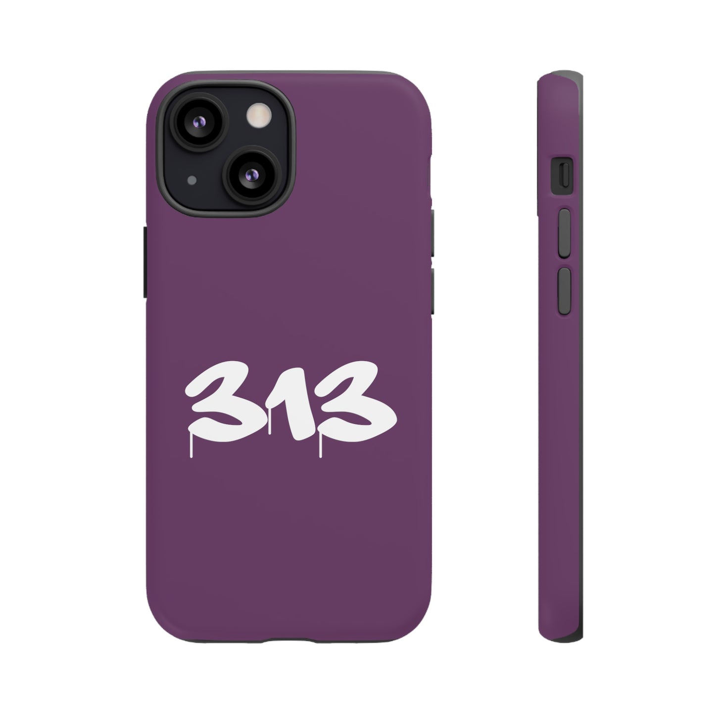 Detroit '313' Tough Phone Case (Plum Tag Font) | Apple iPhone