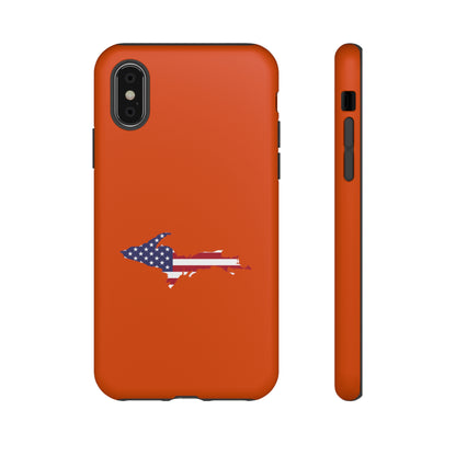 Michigan Upper Peninsula Tough Phone Case (Maple Leaf Orange w/ UP USA Outline) | Apple iPhone