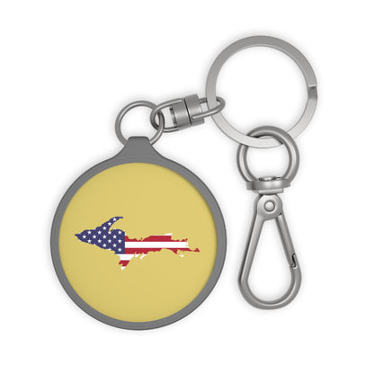 Michigan Upper Peninsula Keyring (w/ UP USA Flag) | Plum Yellow