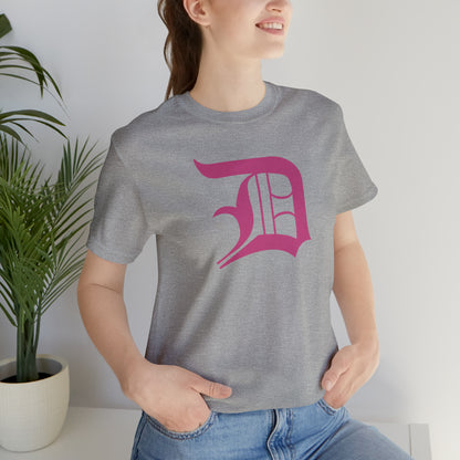 Detroit 'Old English D' T-Shirt (Apple Blossom Pink) | Unisex Standard