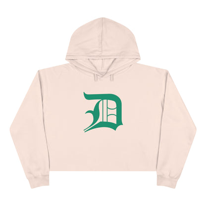 Detroit 'Old English D' Cropped Hoodie (Emerald Green)